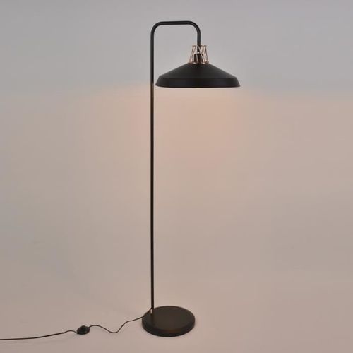 COREP Lampadaire style industriel en métal peint - Noir et cuivre - Photo n°3; ?>