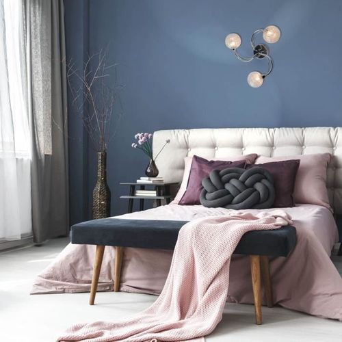 COREP Plafonnier contemporain 3 lumieres - Métal - Ø 47 cm - Chrome - Photo n°3; ?>