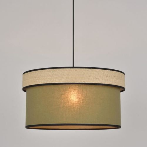 COREP Suspension cylindre - Coton et raphia - Ø 38 cm - Kaki - Made in France - Photo n°2; ?>