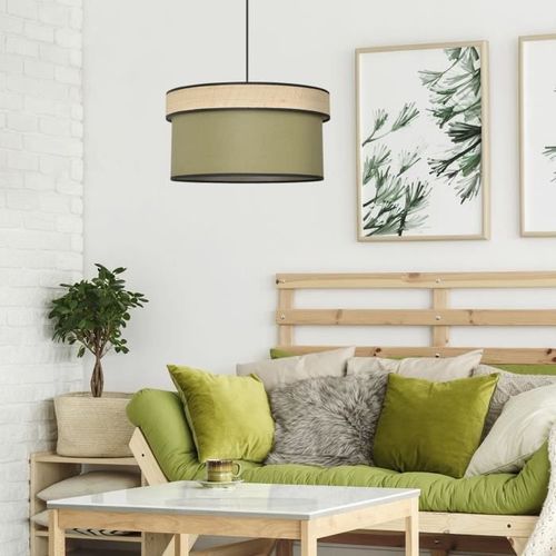 COREP Suspension cylindre - Coton et raphia - Ø 38 cm - Kaki - Made in France - Photo n°3; ?>