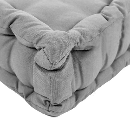 COTTON WOOD Coussin de palette uni - 100% coton - 60 x 120 x 10 cm - Gris clair - Photo n°3; ?>