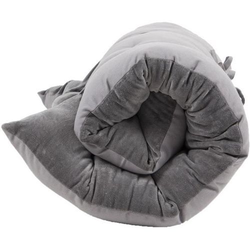 COTTON WOOD Futon Coton velours - 60x120x5 cm - Gris clair et anthracite - Photo n°2; ?>