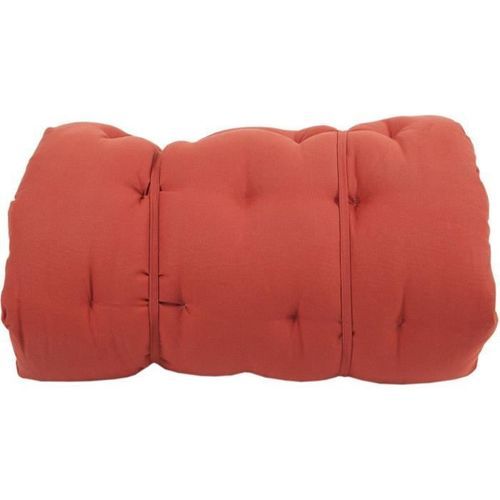 COTTON WOOD Futon Coton velours - 60x120x5 cm - Terracotta, jaune moutarde - Photo n°3; ?>