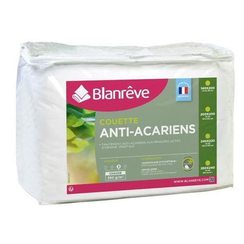 Couette chaude percale anti-acariens 350g/m² Blanrêve - Confort et chaleur en hiver - Photo n°2; ?>