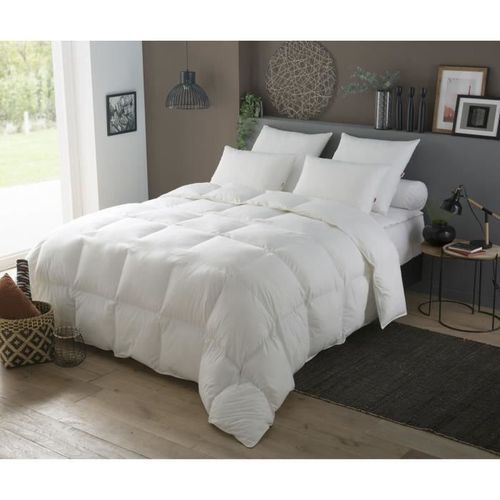 Couette Duvet - 240 x 260 cm - Tempérée - 70% Plumettes 30% Duvet Oie et Canard - 2 personnes - Blanc - DODO - Photo n°2; ?>
