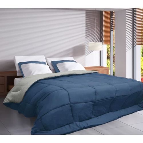 Couette Microfibre 400g/m² CALGARY Petrole & Mastic 220x240cm - Photo n°2; ?>