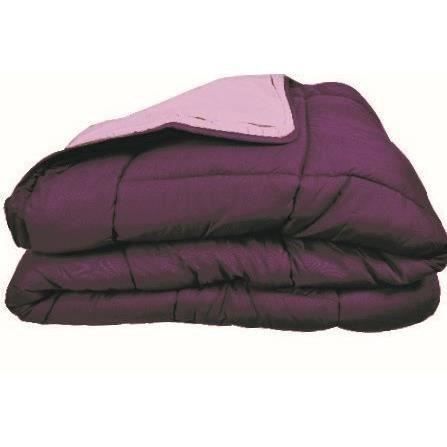Couette Microfibre 400g/m² CALGARY Prune & Parme 240x260cm - Photo n°3; ?>