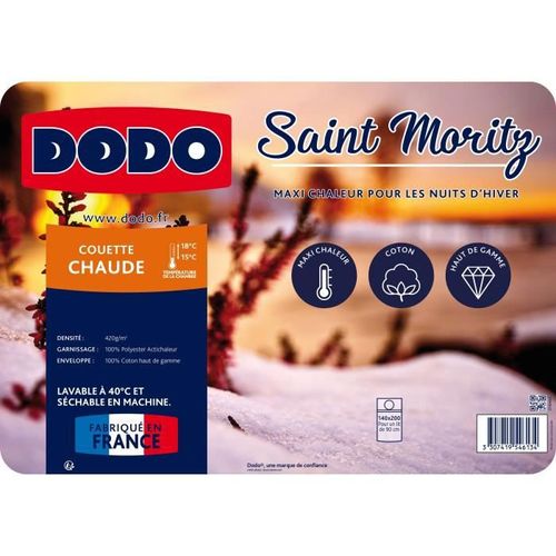 Couette - Saint Moritz - 240 X 260 Cm - Chaude - 100% Polyester - 2 Personnes - Blanc - DODO 7 Couette - Saint Moritz - 240 x 260 cm - Chaude - 100% Polyester - 2 personnes - Blanc - DODO - Photo n°3; ?>