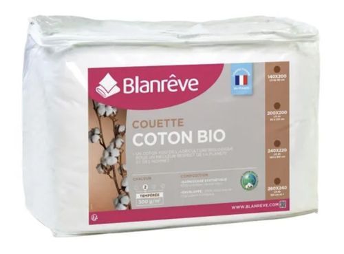 Couette tempérée coton Bio 300g/m² Blanrêve - Idéal pour la mi-saison - Photo n°3; ?>