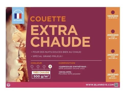 Couette très chaude en microfibre 500 g/m² Blanrêve - Made in France - Photo n°3; ?>