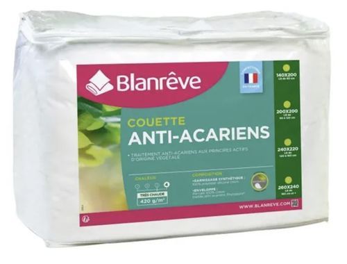 Couette tres chaude en percale 420g/m² Blanrêve - Anti-acariens - Photo n°3; ?>