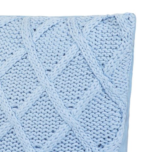 Coussin 2 pcs Coton tricoté lourd 60 x 40 cm Bleu clair - Photo n°3; ?>