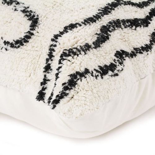 Coussin berbere Ethno - 60 x 80 cm - Beige naturel et noir - Photo n°2; ?>