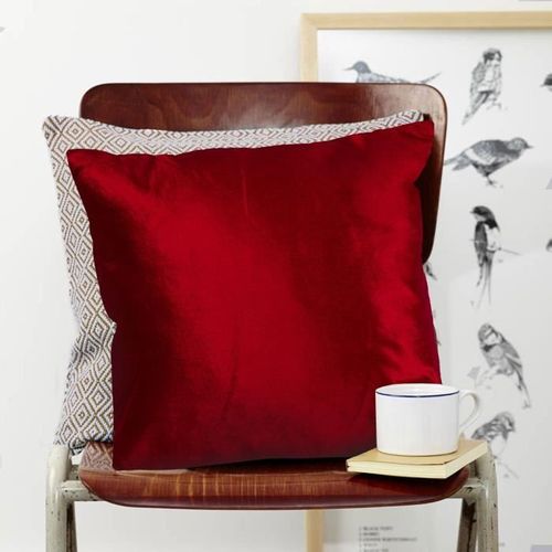 Coussin bicolo - 38 x 38 cm - Rouge - Photo n°3; ?>