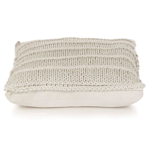 Coussin De Plancher Carré Coton Tricoté 60 X 60 Cm Blanc 11 Coussin de plancher carré Coton tricoté 60 x 60 cm Blanc - Photo n°3; ?>