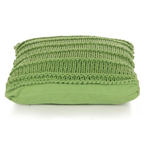 Coussin de plancher carré Coton tricoté 60 x 60 cm Vert - Photo n°3; ?>