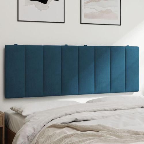 Coussin de tête de lit bleu 120 cm velours - Photo n°2; ?>