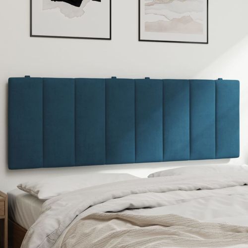 Coussin de tête de lit bleu 140 cm velours - Photo n°2; ?>