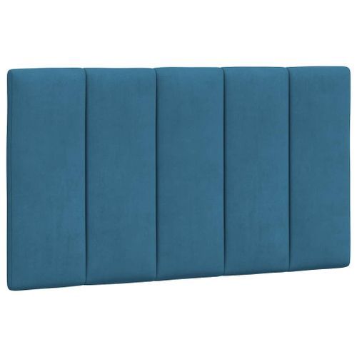 Coussin de tête de lit bleu 80 cm velours - Photo n°2; ?>