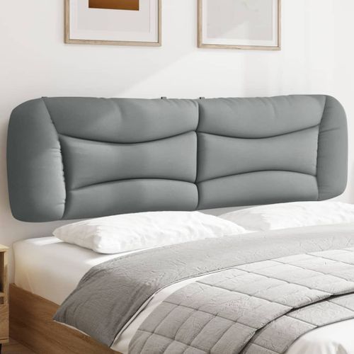 Coussin de tête de lit gris clair 180 cm tissu - Photo n°2; ?>