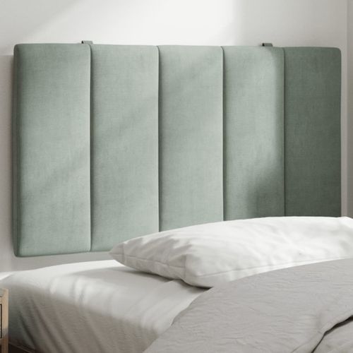 Coussin de tête de lit gris clair 90 cm velours - Photo n°2; ?>