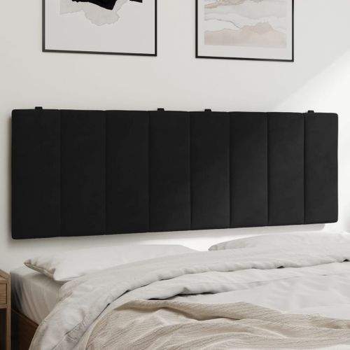 Coussin de tête de lit noir 120 cm velours - Photo n°2; ?>