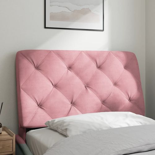 Coussin de tête de lit rose 80 cm velours - Photo n°3; ?>