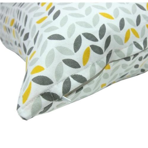 Coussin déco 100% coton imprimé MISTIGRI - 60x60 cm - Gris, jaune et blanc - Photo n°3; ?>