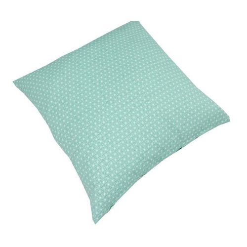 Coussin déco 100% coton imprimé SCANDI - 60x60 cm - Vert d'eau et blanc - Photo n°2; ?>