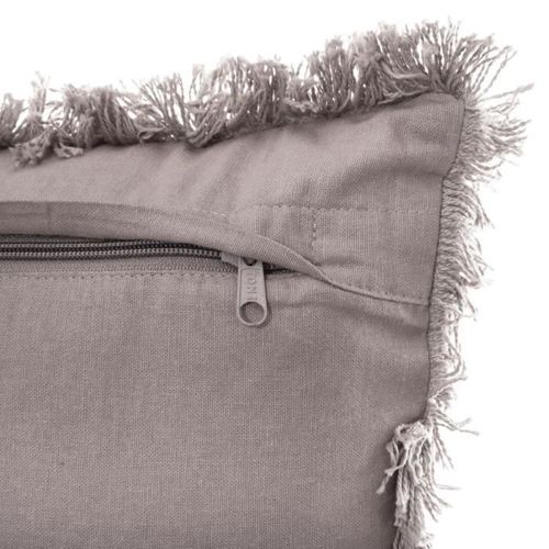 Coussin déhoussable avec contour frange - 30 x 50 cm - Gris Clair - Photo n°2; ?>