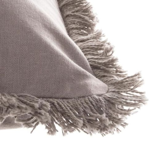 Coussin déhoussable avec contour frange - 30 x 50 cm - Gris Clair - Photo n°3; ?>