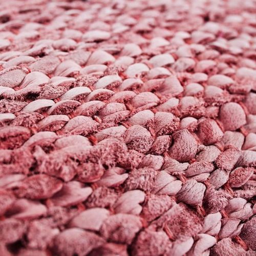 Coussin en cuir tressé Skin - 70 x 70 cm - Rose poudre - Photo n°3; ?>