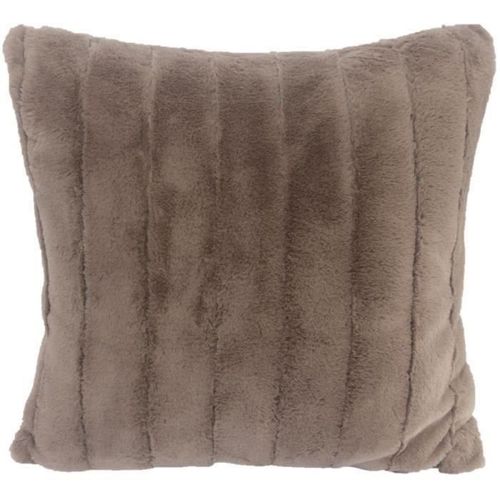 Coussin fausse fourrure Oslo - 50 x 50 cm - Marron coco - Photo n°2; ?>