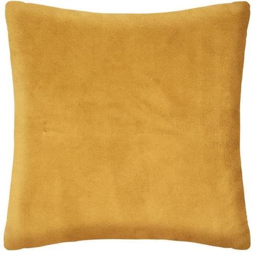 Coussin fourrure bouclé - 45 x 45 cm - ocre - Photo n°2; ?>