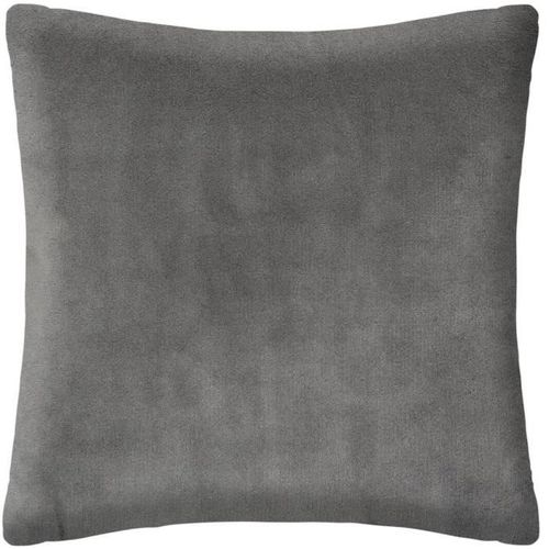 Coussin fourrure bouclé - Carré - Gris ardoise - 45 x 45 cm - Photo n°2; ?>