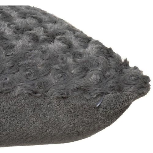 Coussin fourrure bouclé - Carré - Gris ardoise - 45 x 45 cm - Photo n°3; ?>