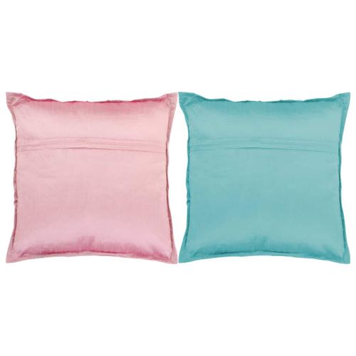Coussin Patchwork 2 pcs fait à la main 45x45 cm Rose/turquoise - Photo n°2; ?>