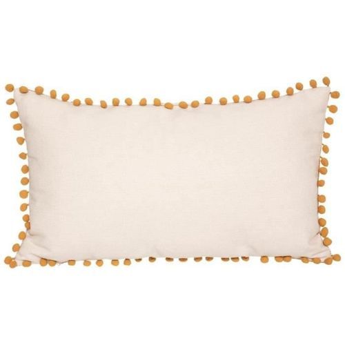 Coussin pompon rectangulaire - Ocre - Photo n°2; ?>