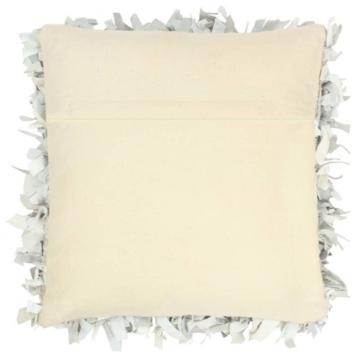 Coussin shaggy Gris clair 60x60 cm Cuir et coton - Photo n°2; ?>