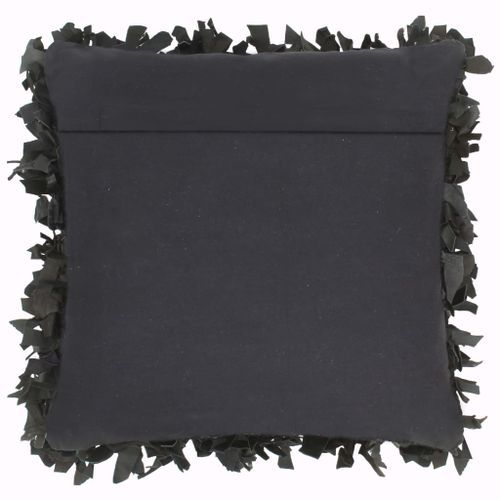 Coussin shaggy Noir 60x60 cm Cuir et coton - Photo n°2; ?>