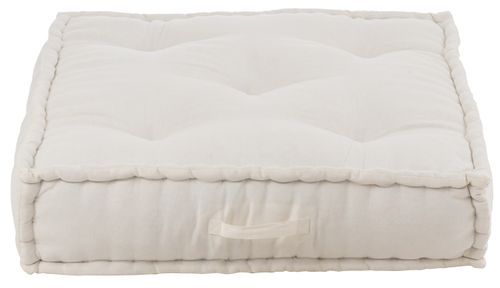 Coussin siège plat coton blanc Cicile 80 x 80 x 20 cm - Photo n°2; ?>