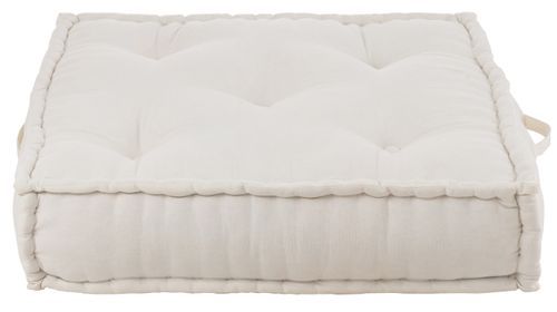 Coussin siège plat coton blanc Cicile 80 x 80 x 20 cm - Photo n°3; ?>