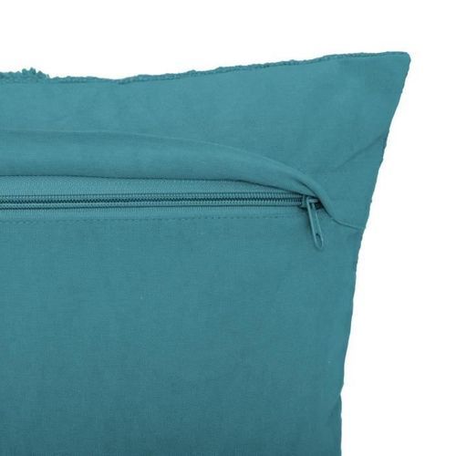 Coussin Tuft Inca - 40 x 40 cm - Bleu Canard - Photo n°3; ?>