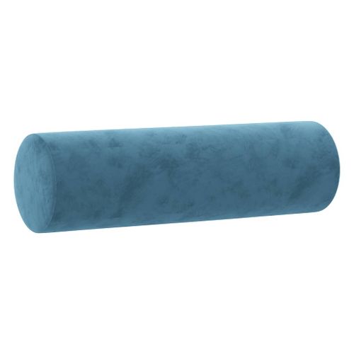 Coussins décoratifs 2 pcs Bleu Ø15x50 cm Velours - Photo n°3; ?>