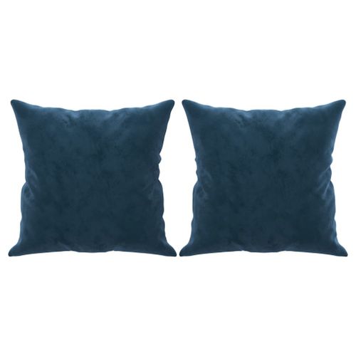 Coussins décoratifs 2 pcs Bleu 40x40 cm Velours - Photo n°2; ?>