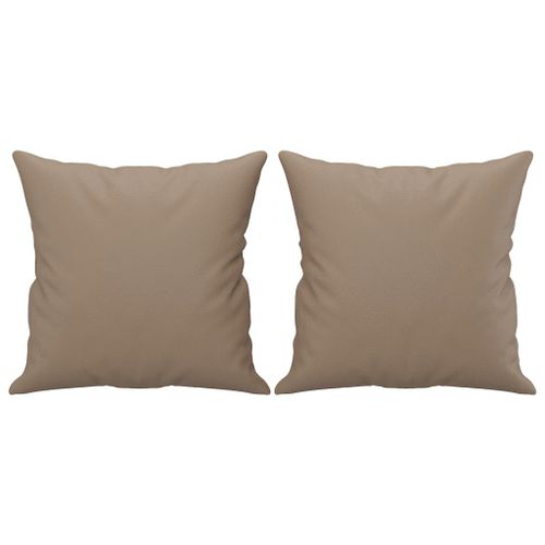 Coussins décoratifs 2 pcs Cappuccino 40x40 cm Similicuir - Photo n°2; ?>