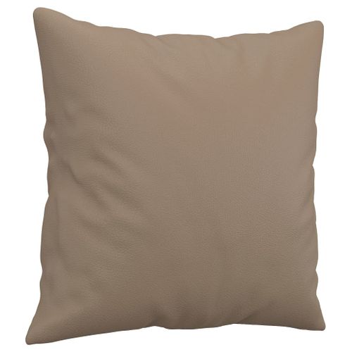 Coussins décoratifs 2 pcs Cappuccino 40x40 cm Similicuir - Photo n°3; ?>