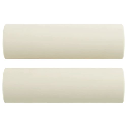 Coussins décoratifs 2 pcs Crème Ø15x50 cm Velours - Photo n°2; ?>