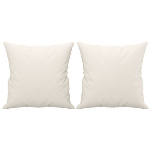 Coussins décoratifs 2 pcs Crème 40x40 cm Similicuir - Photo n°2; ?>