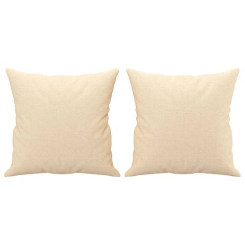 Coussins décoratifs 2 pcs Crème 40x40 cm Tissu - Photo n°2; ?>